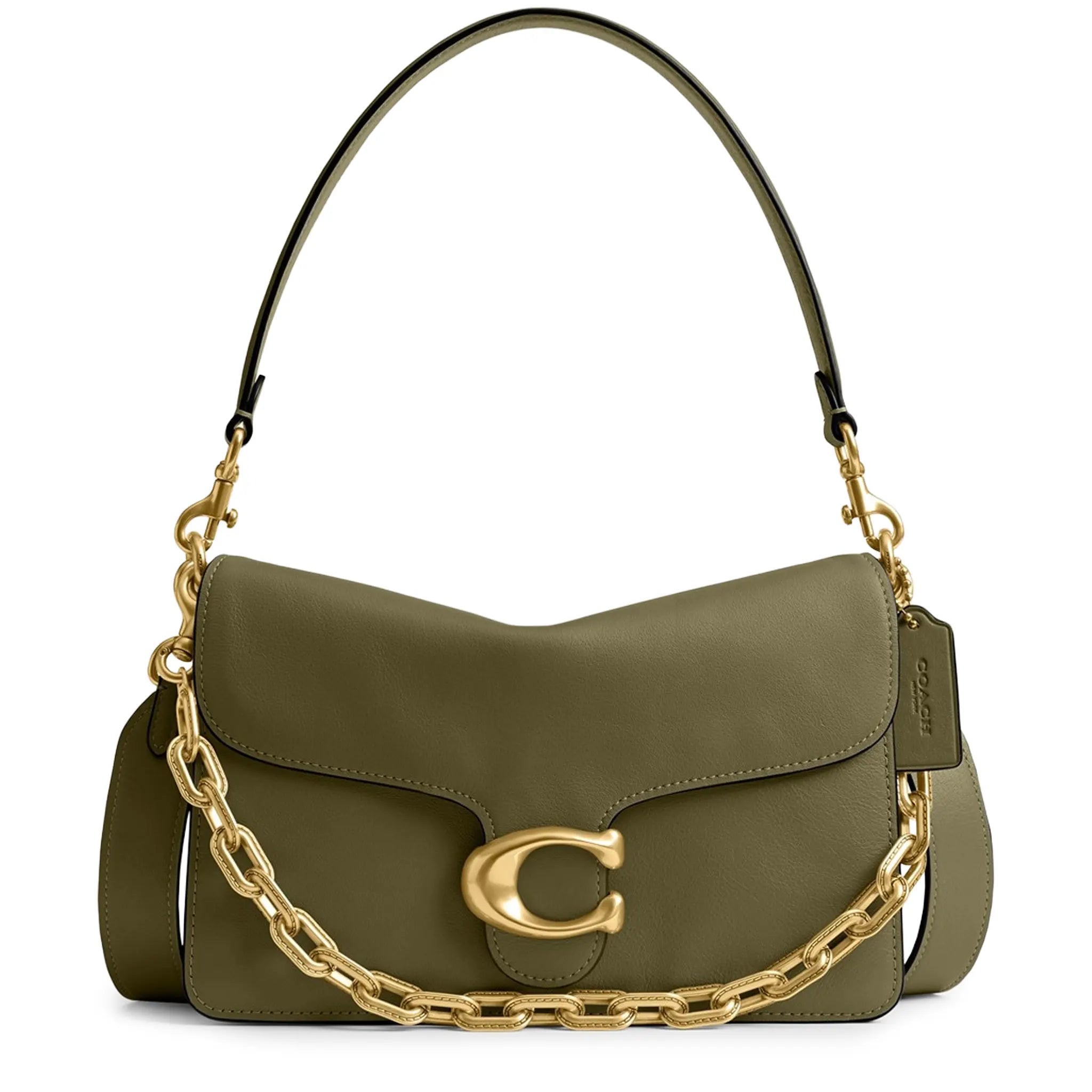 Front View of Coach Tabby Chain Olive Bag